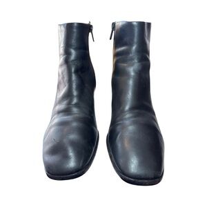 Via Spiga Black Leather Ankle Boots with chunky heel Size 6.5